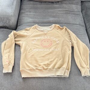 American Eagle Outfitters Beige Crew Neck Sweater